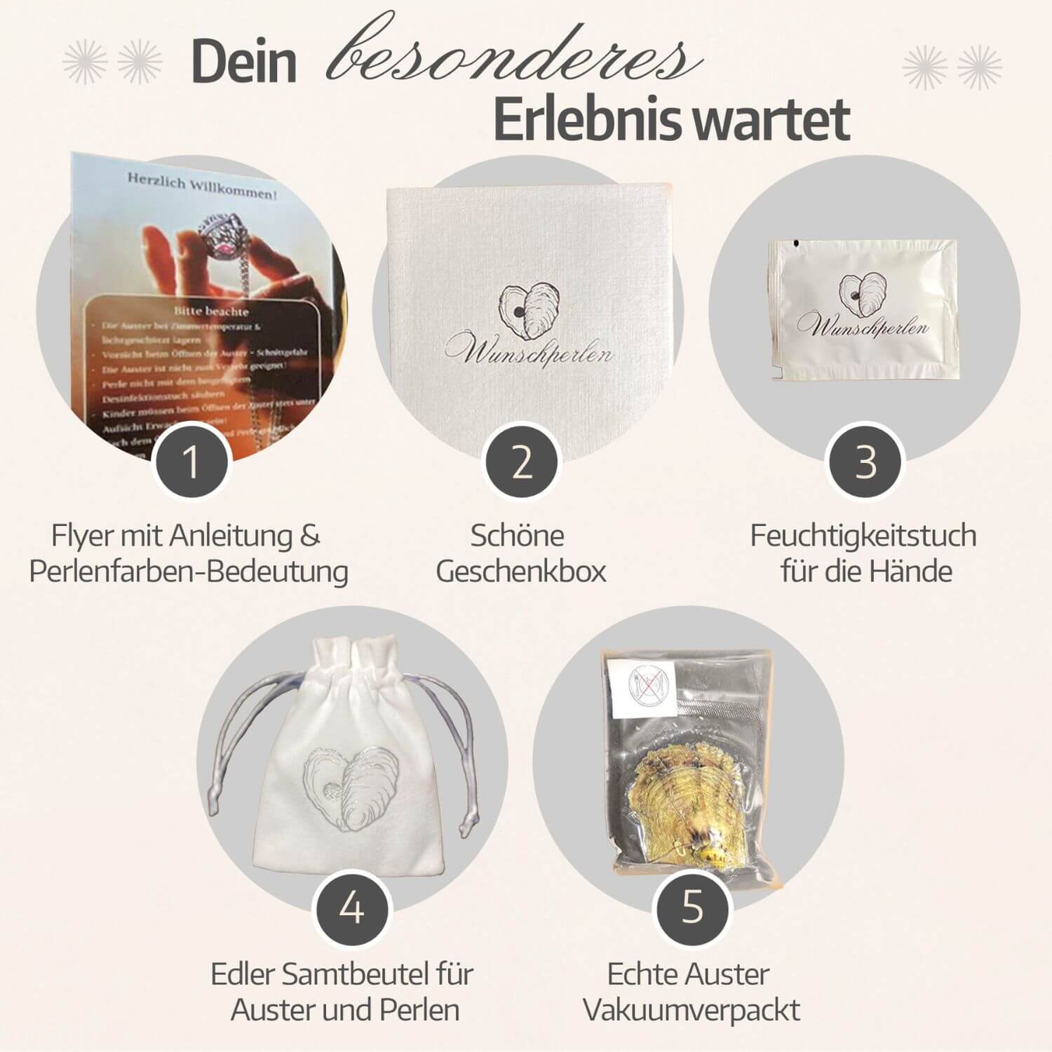 Set Dualis Collier & Boucles d'oreilles + 4 huîtres.