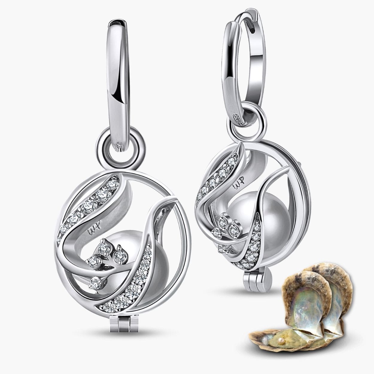 Boucles d'oreilles Floral + 2 huîtres.