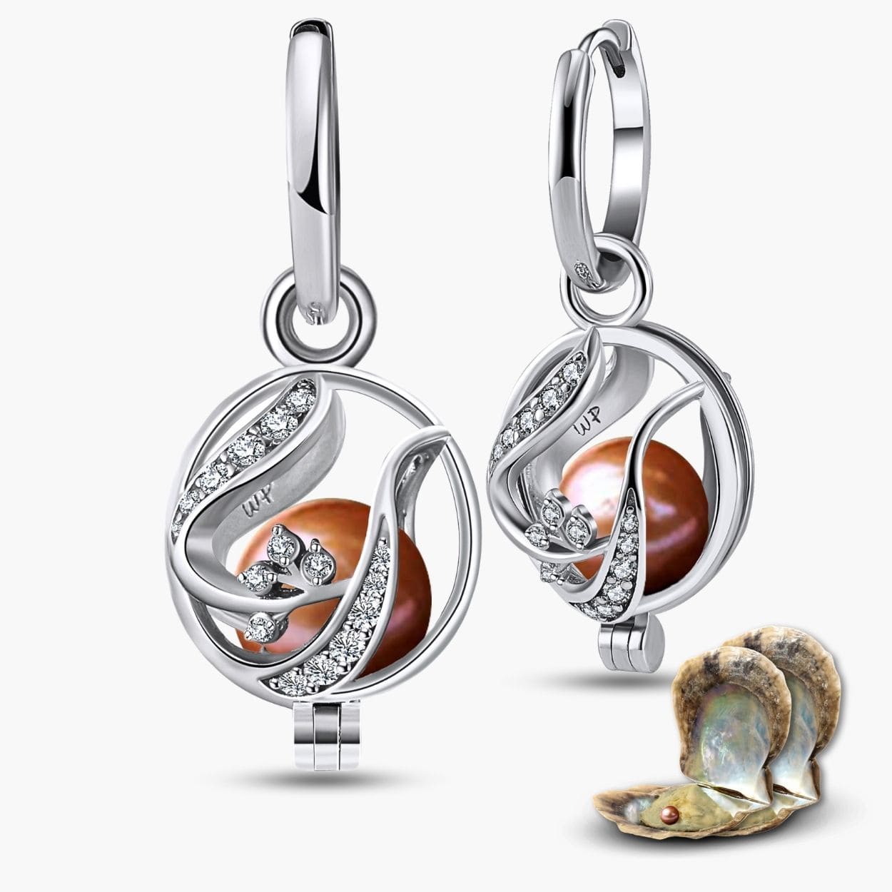 Boucles d'oreilles Floral + 2 huîtres.