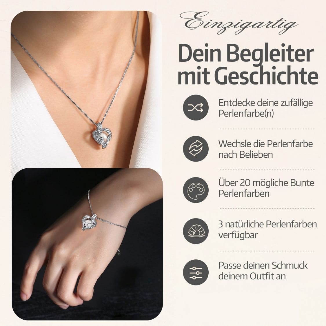 Parure Collier + Bracelet Ange Gardien