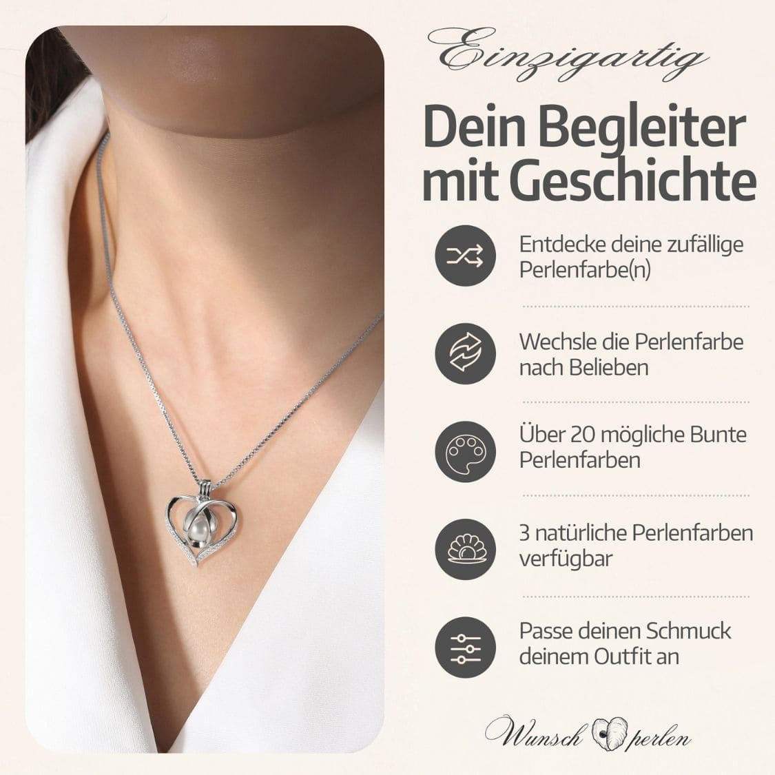 Collier Cœur + Huître