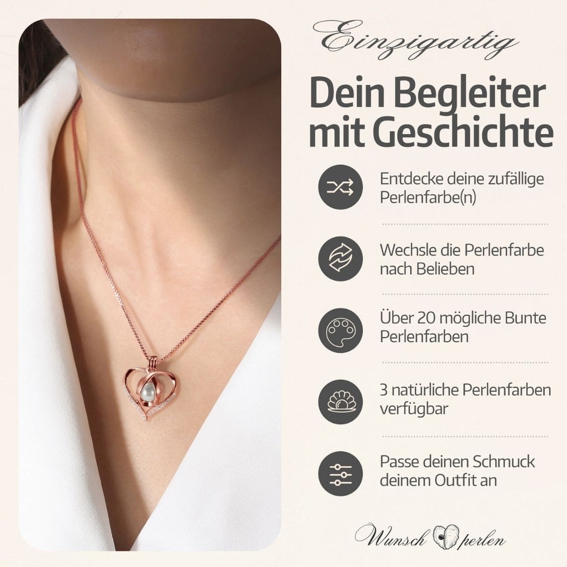 Collier Cœur + Huître