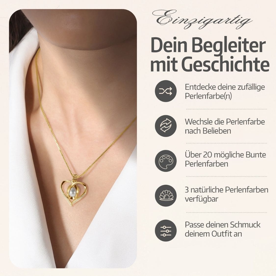 Collier Cœur + Huître