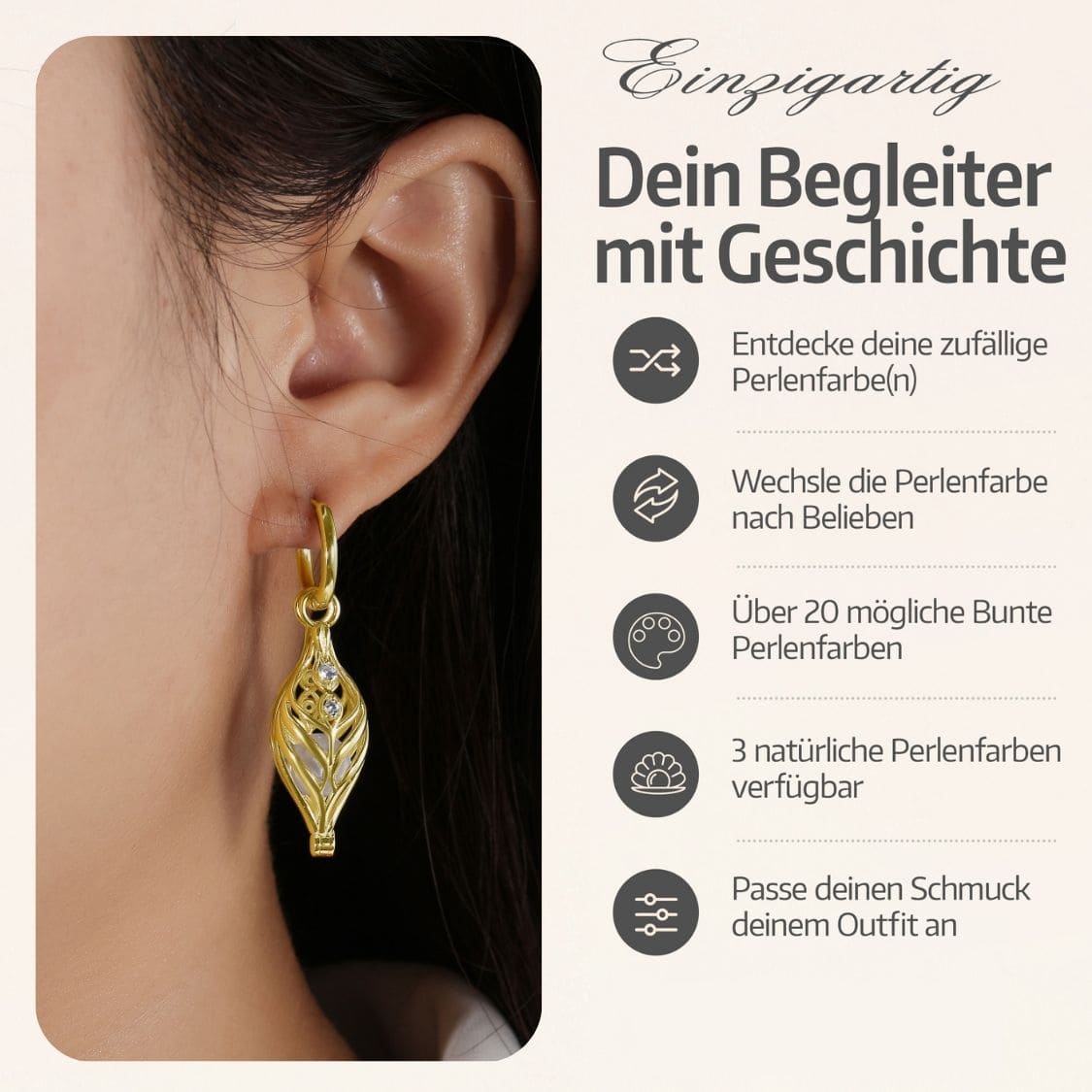 Boucles d'oreilles Dualis + 2 huîtres