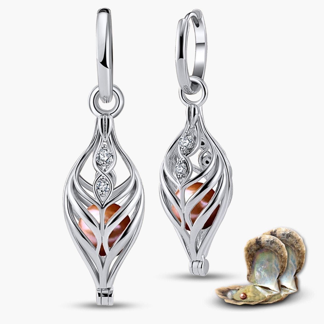 Boucles d'oreilles Dualis + 2 huîtres