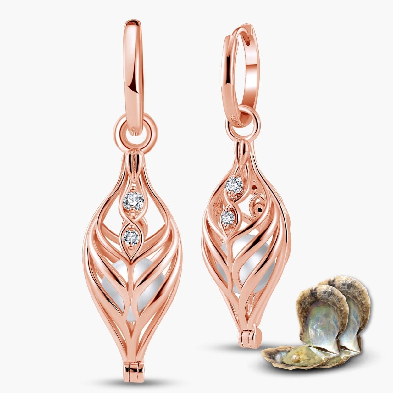 Boucles d'oreilles Dualis + 2 huîtres