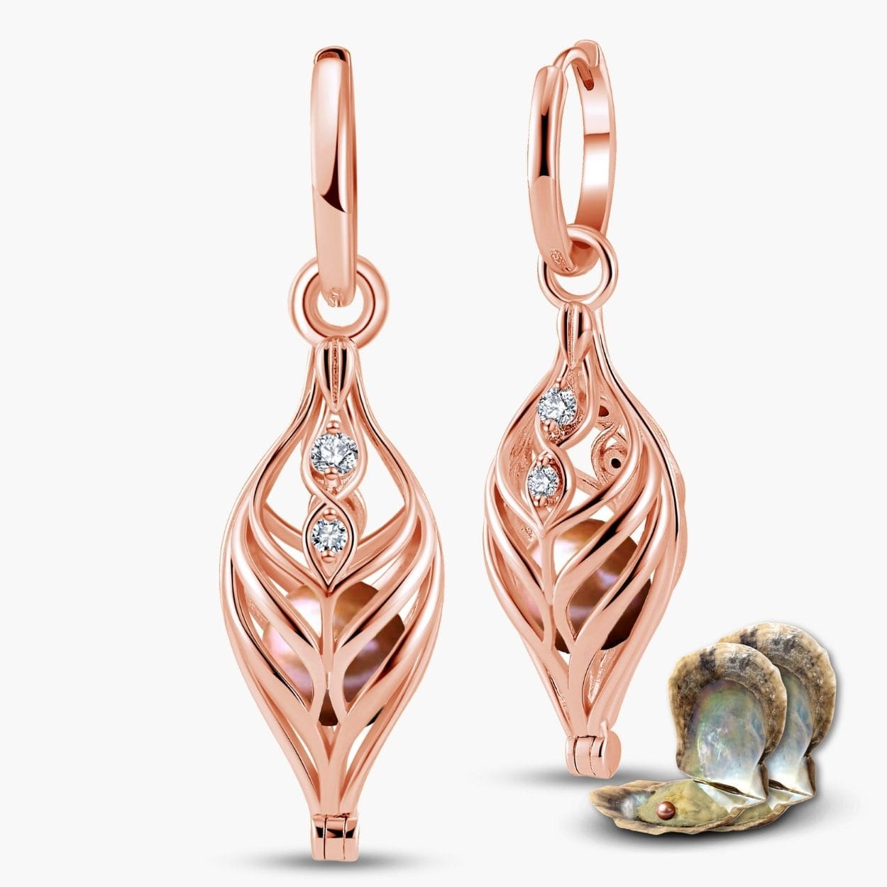 Boucles d'oreilles Dualis + 2 huîtres