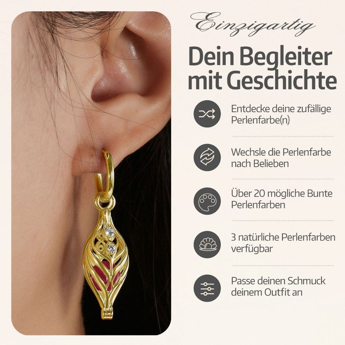 Boucles d'oreilles Dualis + 2 huîtres