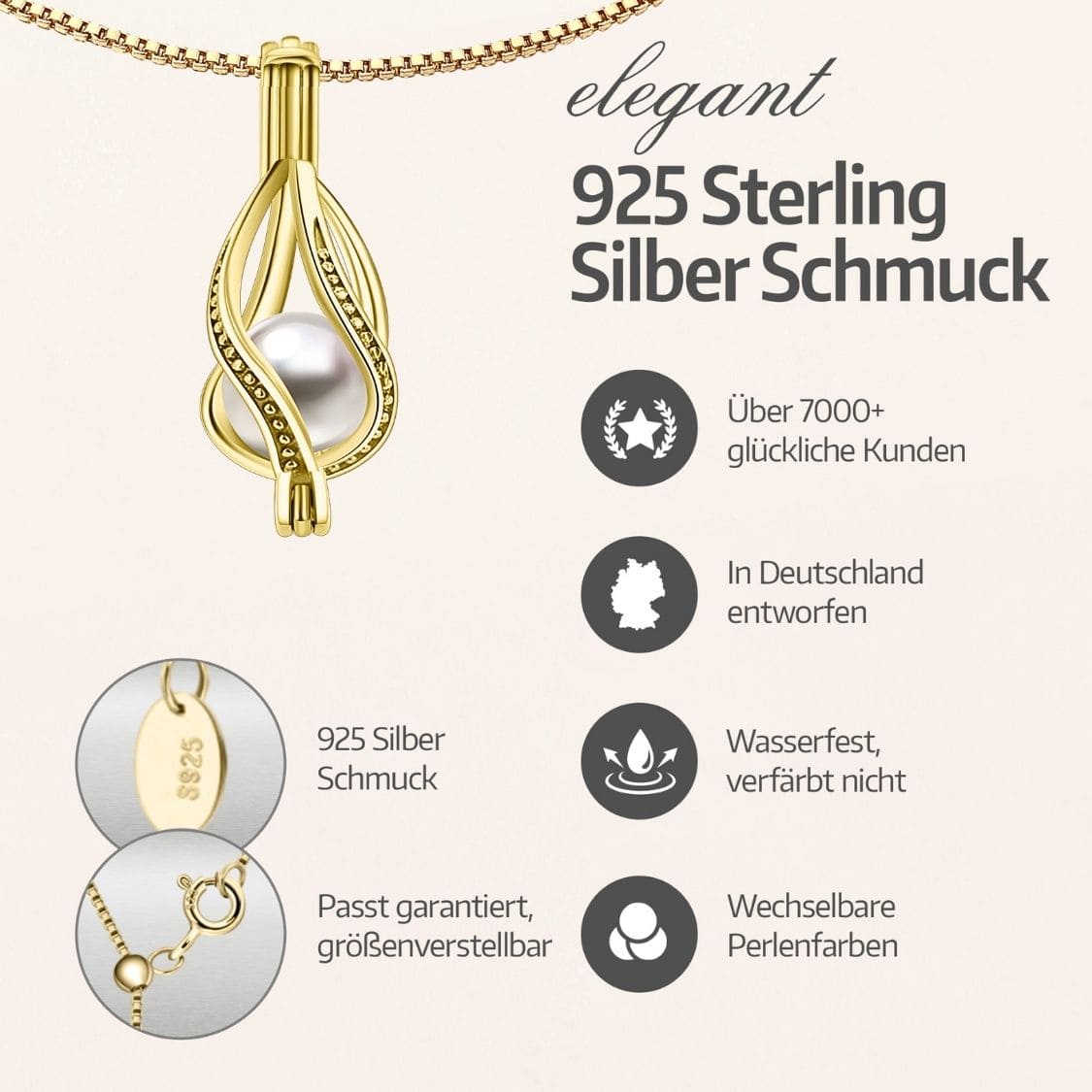 Parure Collier + Bracelet Goutte