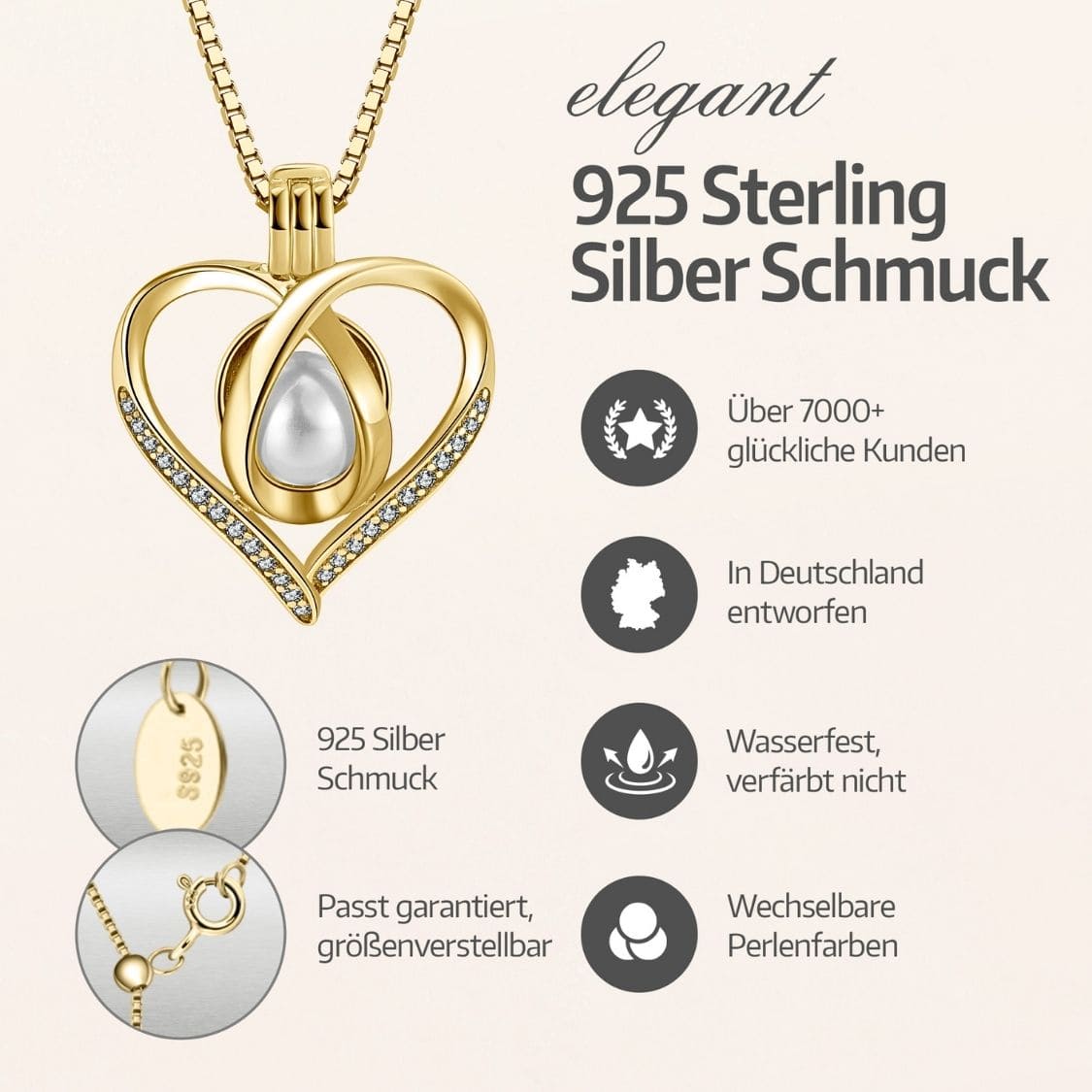 Collier Cœur + Huître