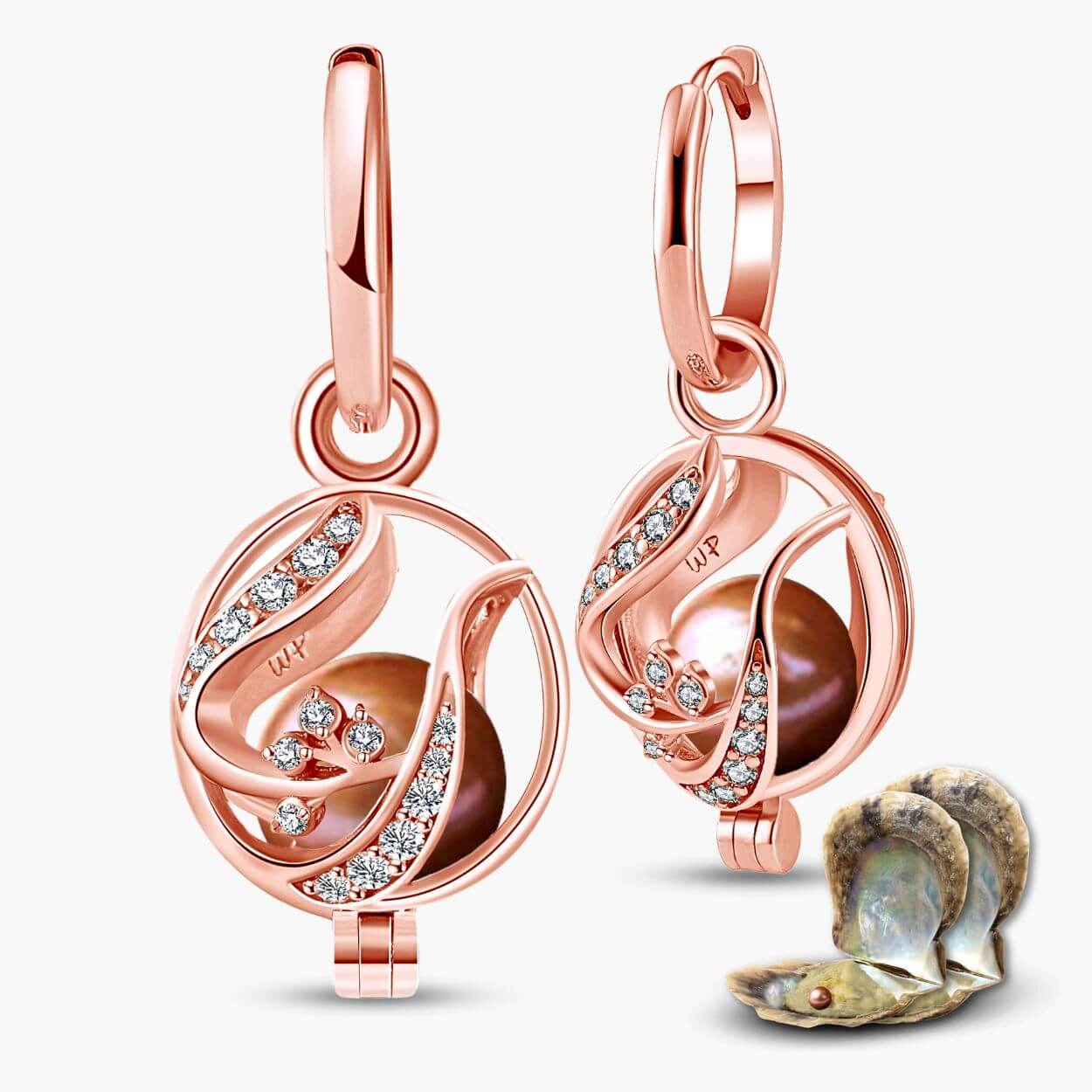 Boucles d'oreilles Floral + 2 huîtres.