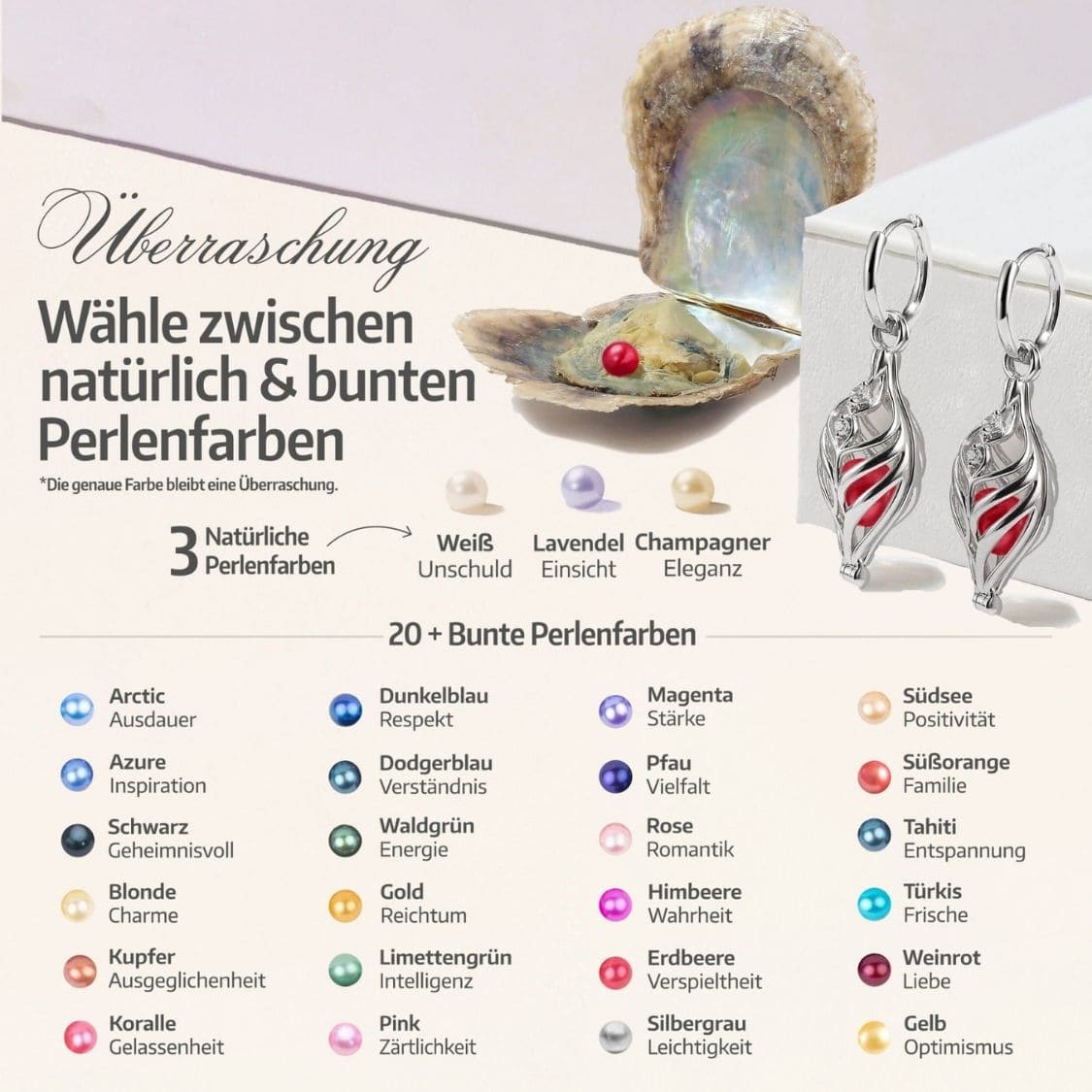 Boucles d'oreilles Dualis + 2 huîtres
