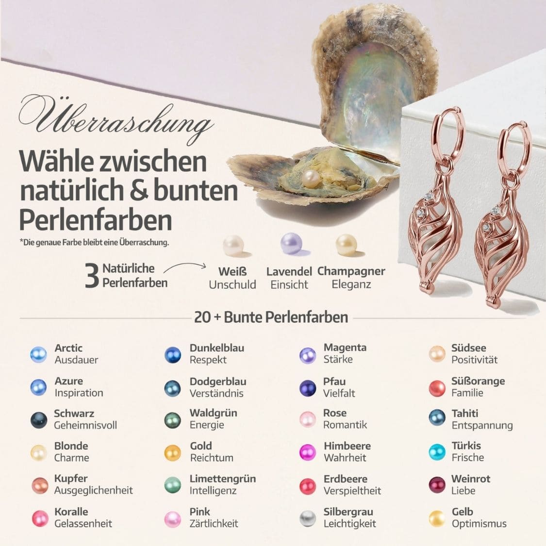 Boucles d'oreilles Dualis + 2 huîtres