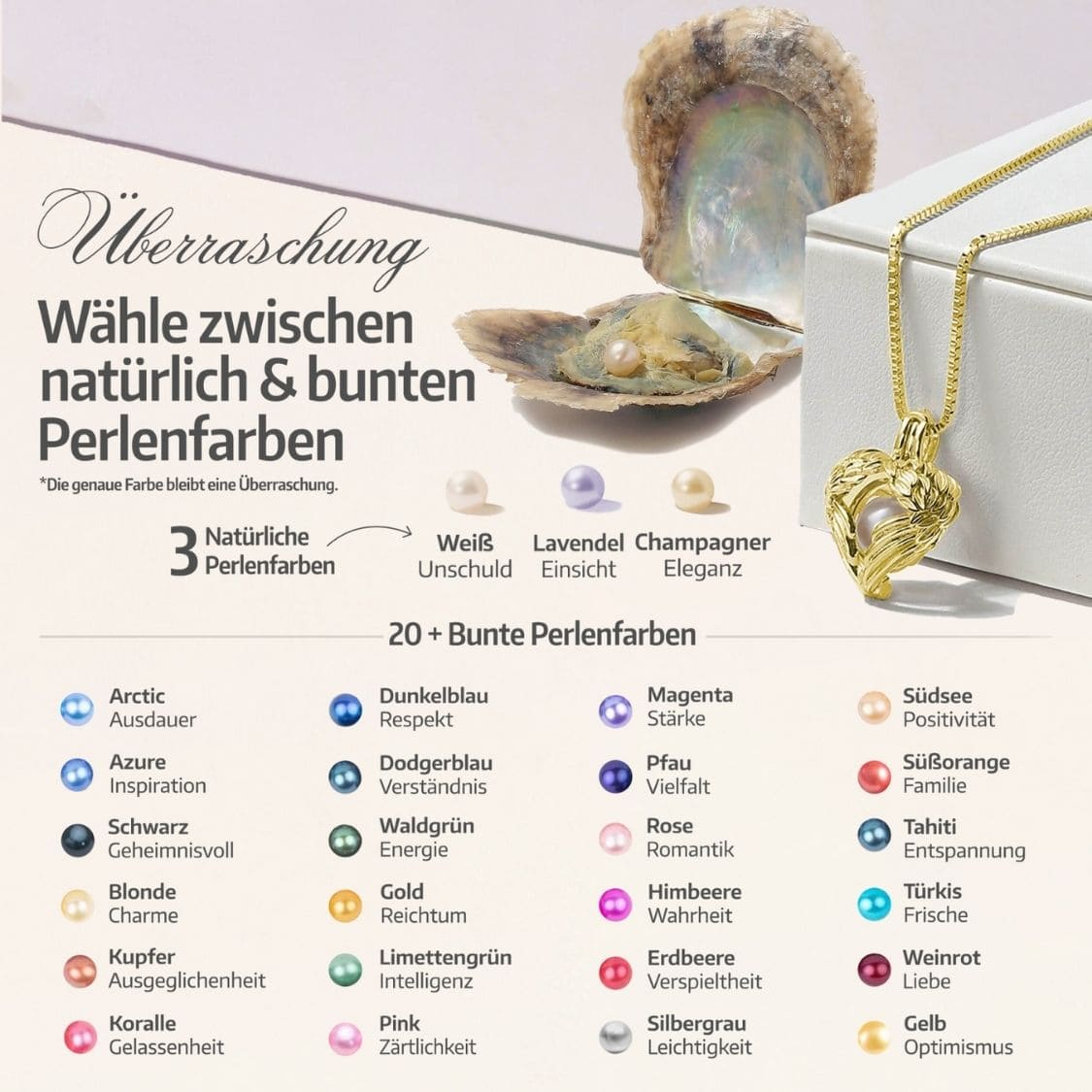 Collier Ange Gardien + Huître