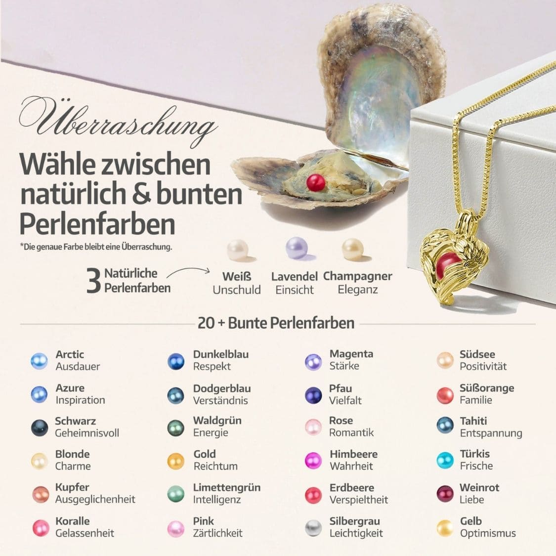 Collier Ange Gardien + Huître