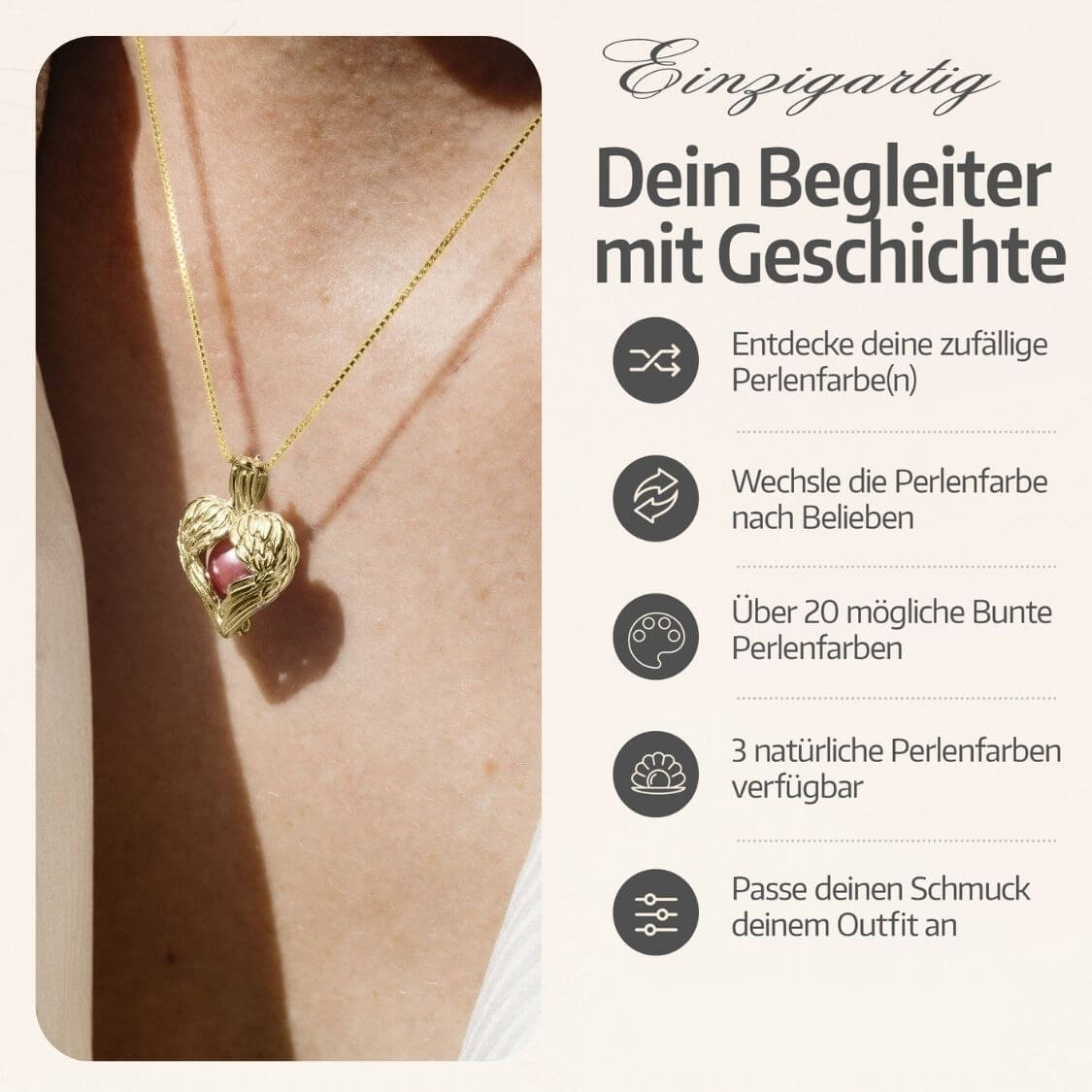 Collier Ange Gardien + Huître