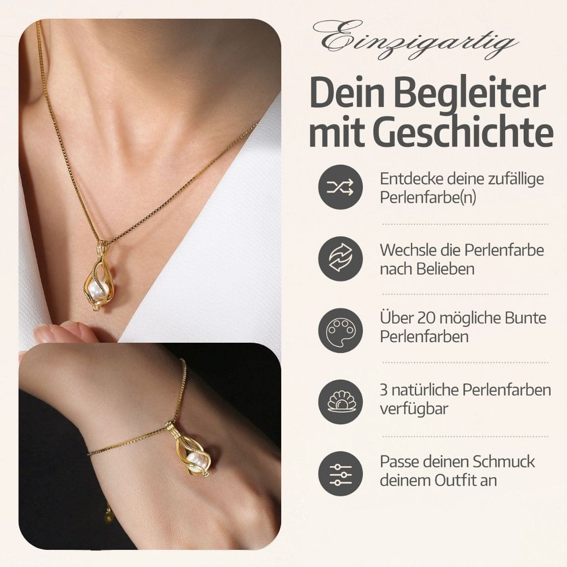 Parure Collier + Bracelet Goutte
