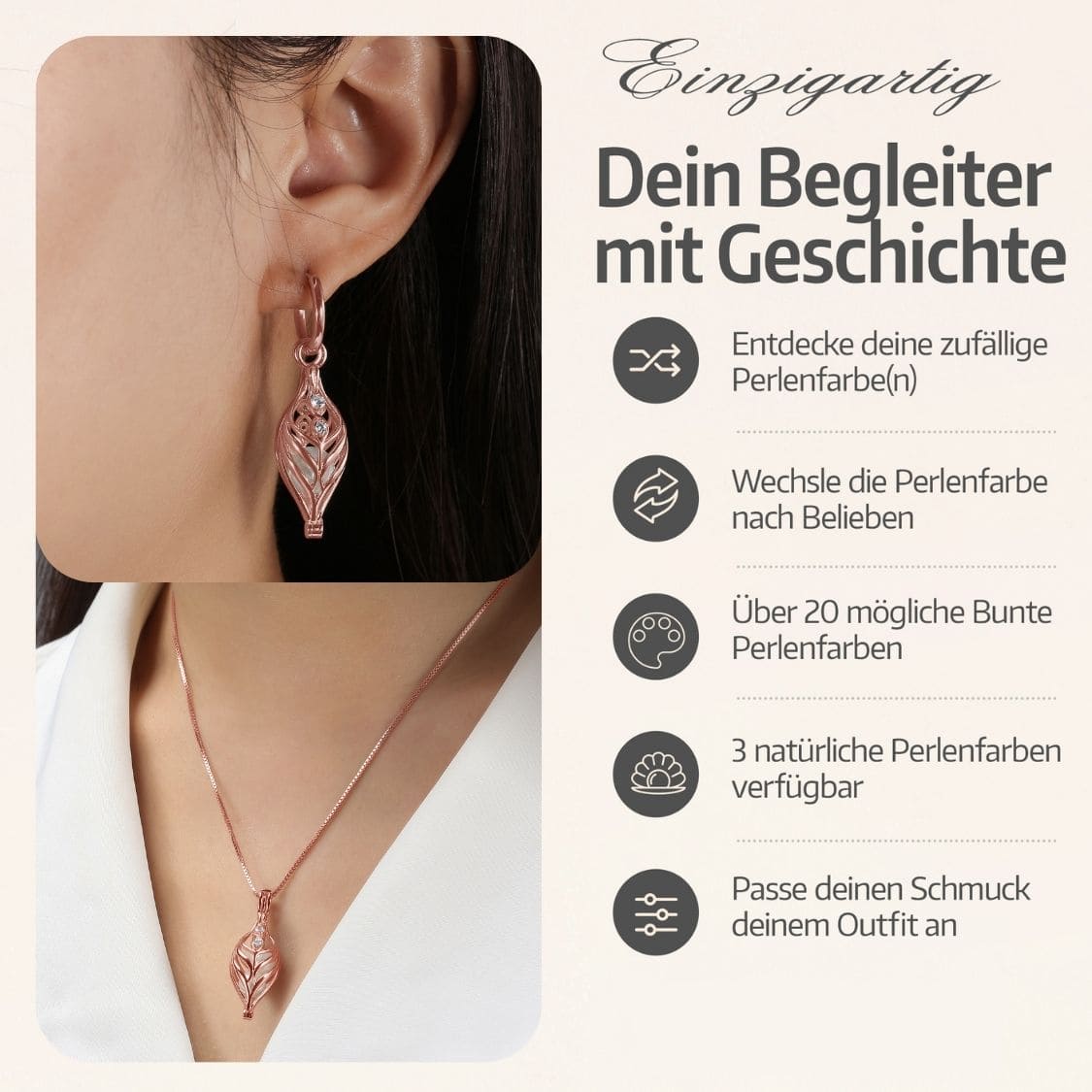 Set Dualis Collier & Boucles d'oreilles + 4 huîtres.