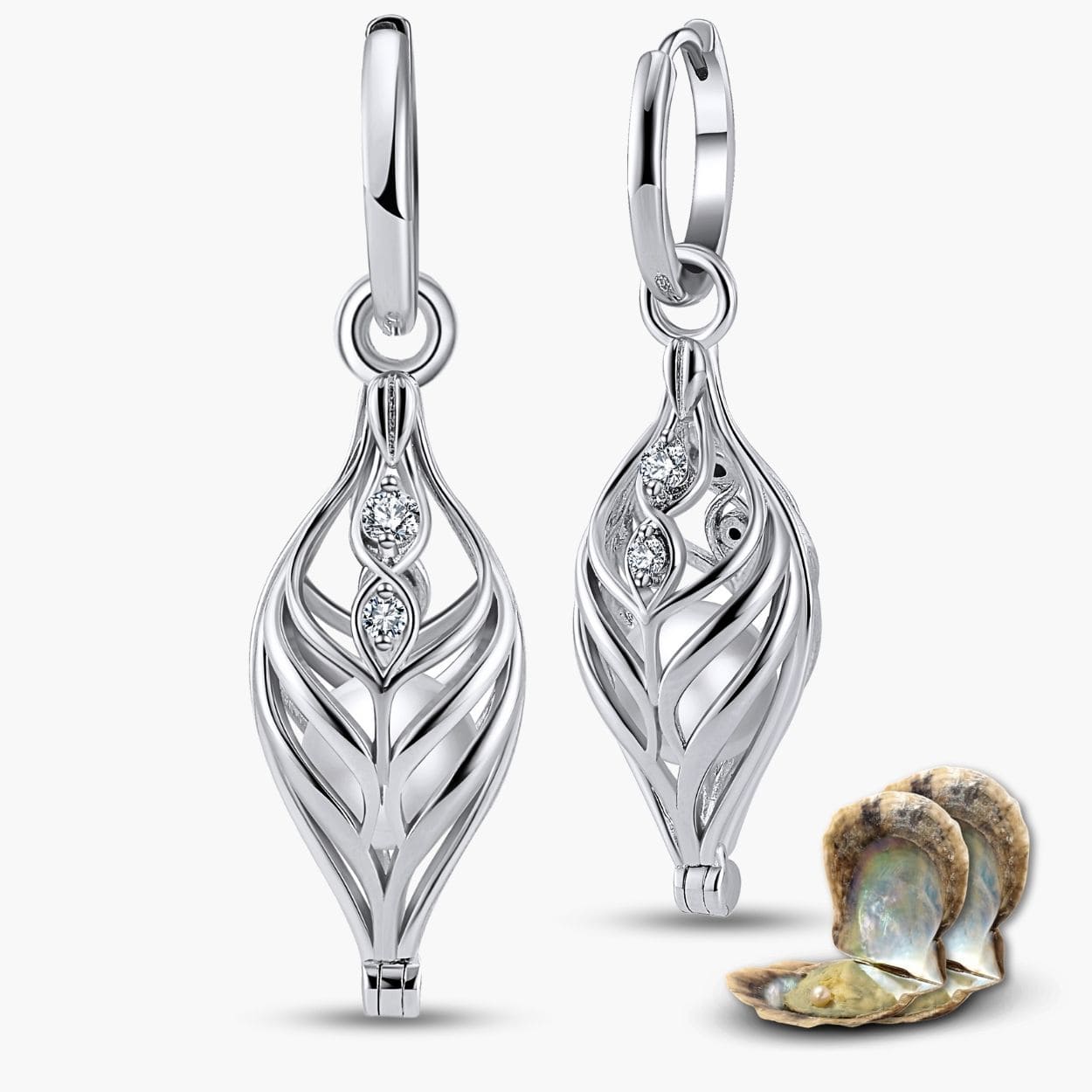 Boucles d'oreilles Dualis + 2 huîtres