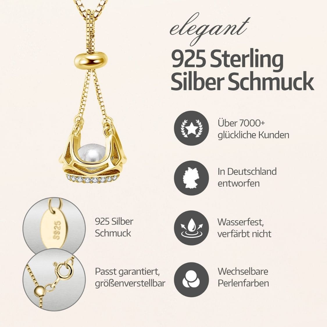 Collier Couronne + Huître