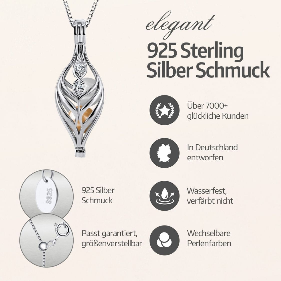 Set Dualis Collier & Boucles d'oreilles + 4 huîtres.