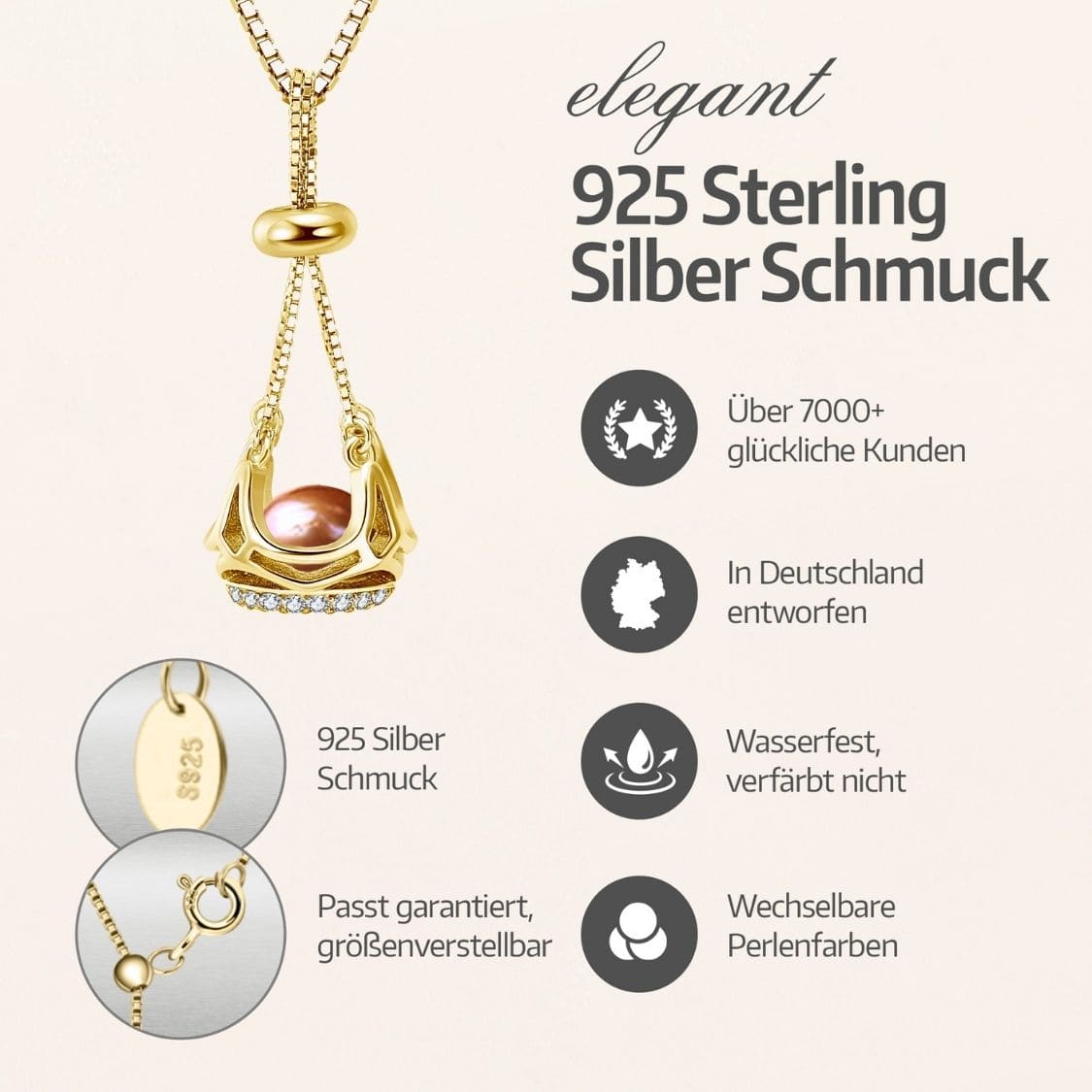 Collier Couronne + Huître