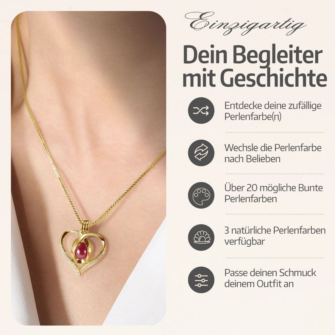Collier Cœur + Huître