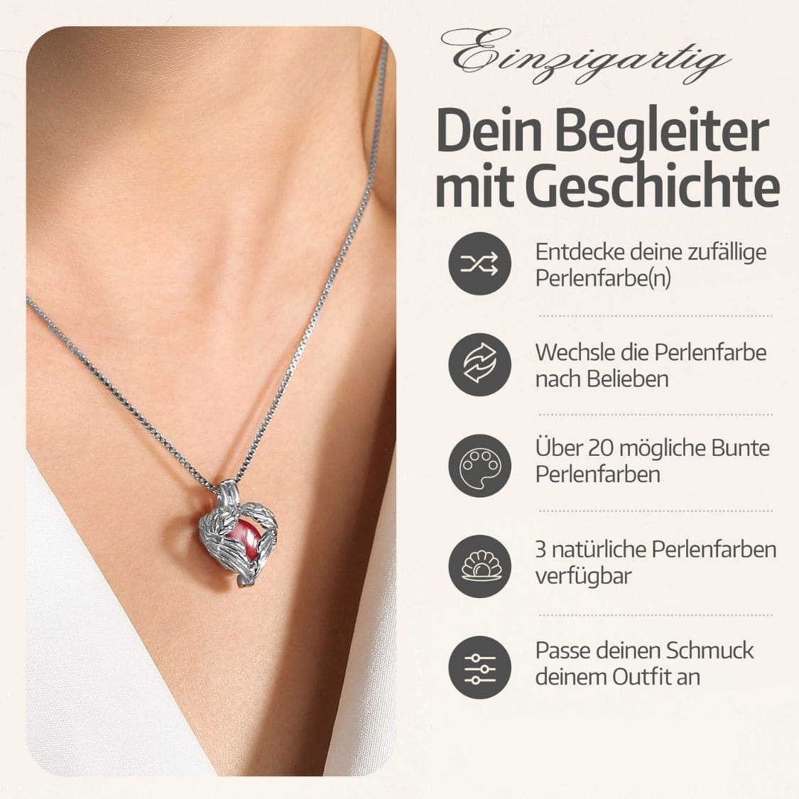 Collier Ange Gardien + Huître