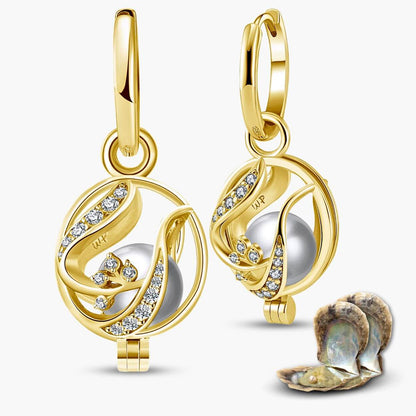 Boucles d'oreilles Floral + 2 huîtres.