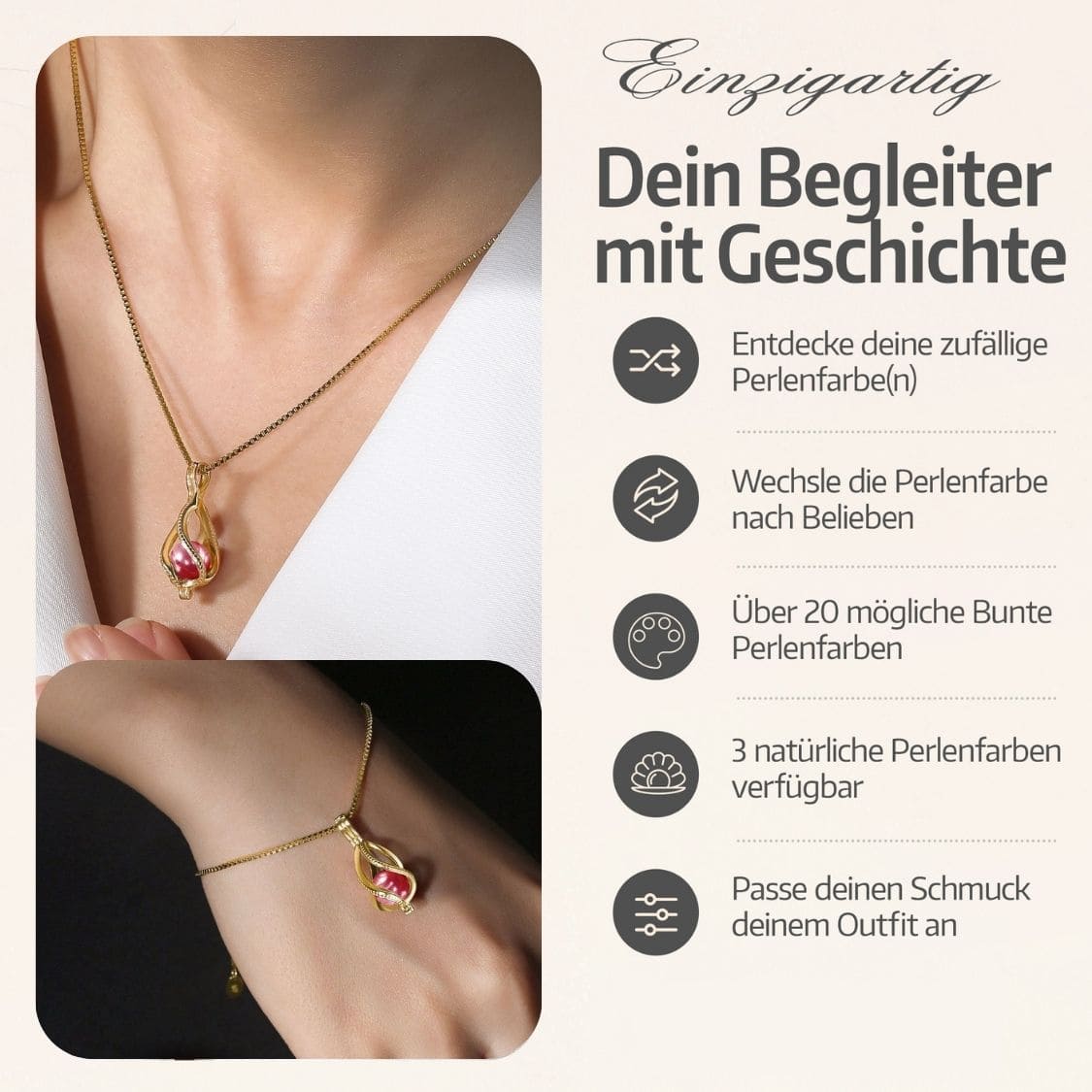 Parure Collier + Bracelet Goutte